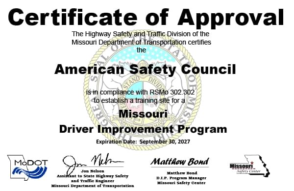 approval certificate
